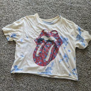 Rolling stones cropped tee shirt